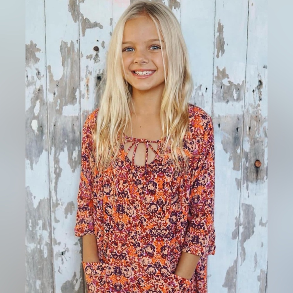 Children of the Tribe luxury Australian brand girls dress floral flowy sz 8/10 - Picture 3 of 11